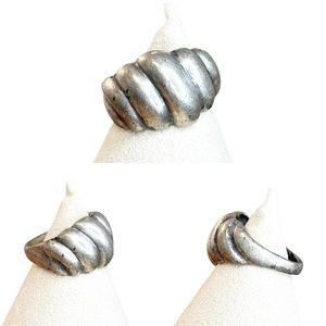 Vintage Mid Century Modern Sterling Silver Croissant Ring Size 6
